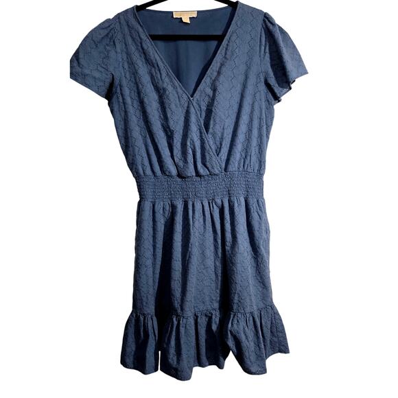 Michael Kors Blue Eyelet Dress - Size Large - Picture 11 of 11